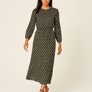 LOLA‎ Italy Silk Blended Geometric Midi Dress / MSRP $159 / NWT